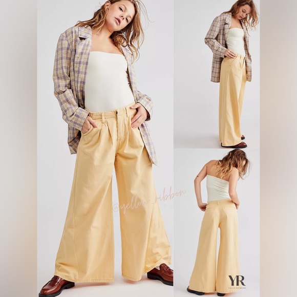 Free People Pants - 🎉HOST PICK 🎉 🆕 FREE PEOPLE Light As Spring Trousers | Straw | Size: 4